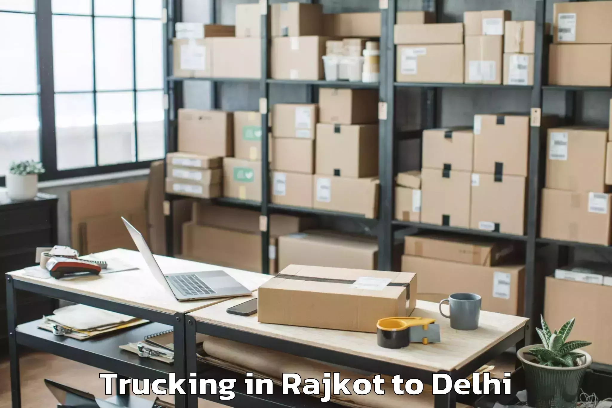 Professional Rajkot to Parsvnath Mall Akshardham Trucking